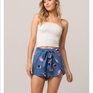Ivy and Main Floral Tie Shorts